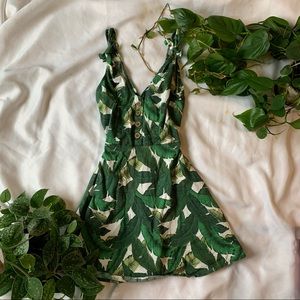 tropical-patterned sun dress